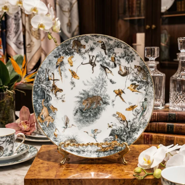 HERMES Обеденная тарелка Carnets d'Equateur