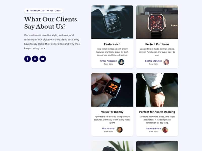 Digital Watches Testimonial Grid Frame 8397 48